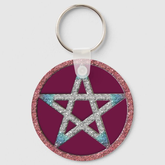 Llavero Pentagram Wiccan Wiccan Key Chain Fob Keychain (Anverso)