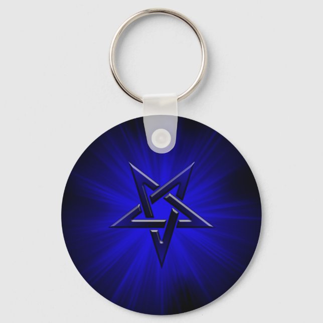 Llavero Pentagrama azul implícito (Anverso)