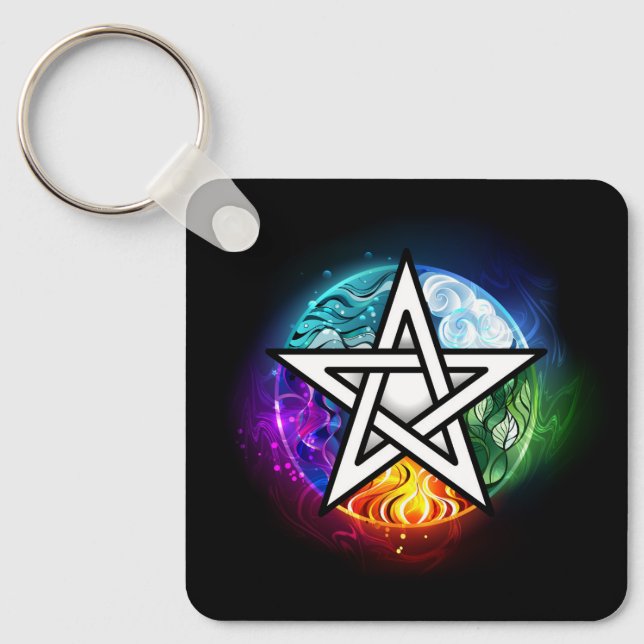 Llavero Pentagrama de Wiccan (Anverso)