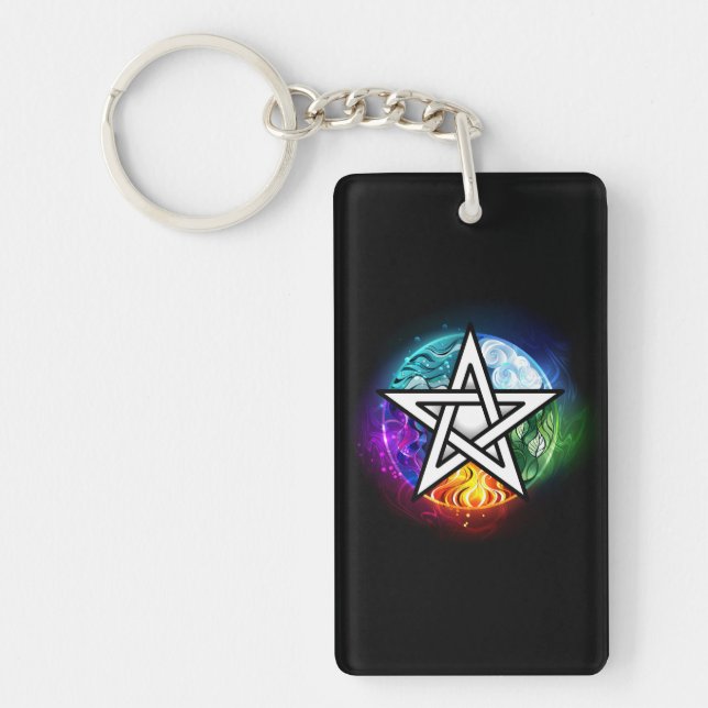 Llavero Pentagrama de Wiccan (Frente)