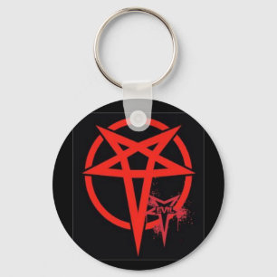Llavero Pentagrama Mágico Negro Rojo Mal