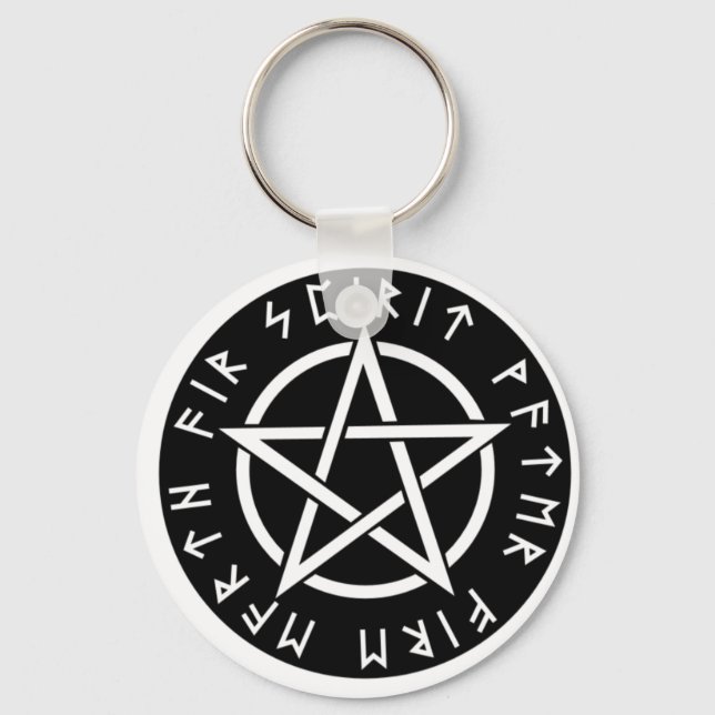 Llavero Pentagrama rúnica de Wiccan (Anverso)
