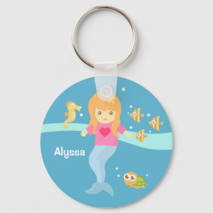Llavero Pequeña Chica de sirena bajo el mar