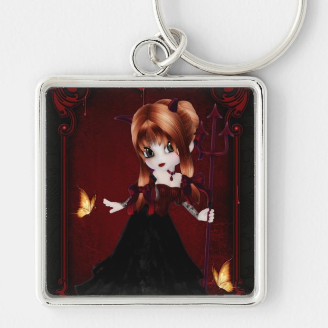 Llavero Pequeña Cookie Devil Chica Diseño 3 Keychain (Frente)