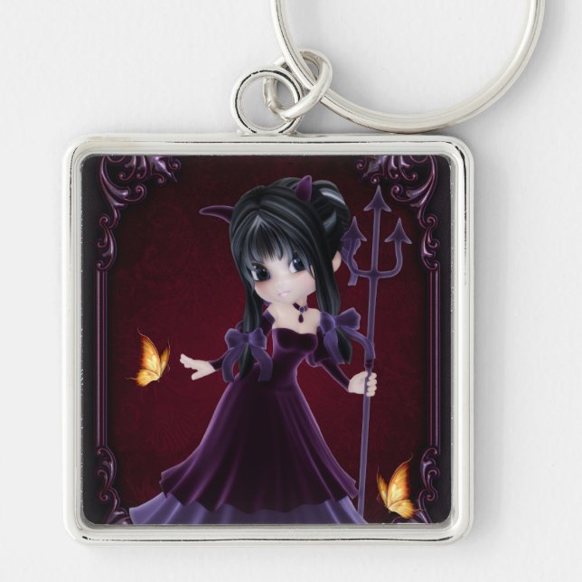 Llavero Pequeña Cookie Devil Chica Diseño 6 Keychain (Frente)