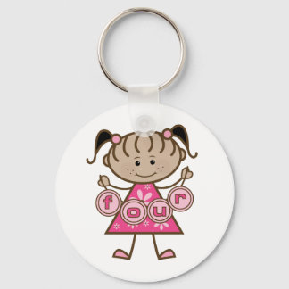 Llavero Pequeña Niña 4 camisetas de cumpleaños y regalos