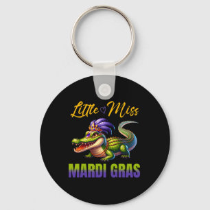 Llavero Pequeña Señorita Mardi Gras Lagarto Mardigator Lin