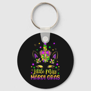 Llavero Pequeña Señorita Mardi Gras Princesa Unicornio Niñ