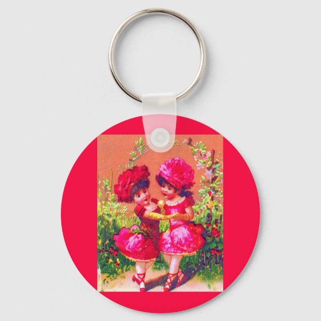 Llavero Pequeñas bailarinas de tarjetas de comercio de Vic (Anverso)