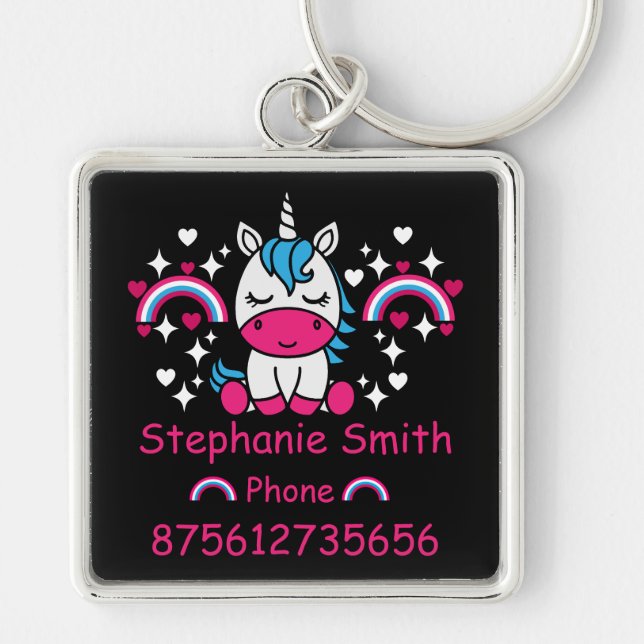 Llavero Pequeñas niñas Unicornio perdieron contacto (Frente)