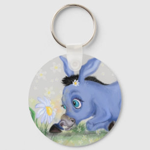 Llavero Pequeño burro y margarita - Añade tu imagen / text