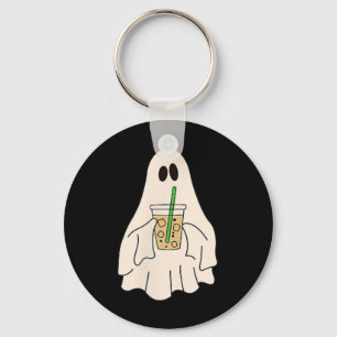 Llavero Pequeño fantasma bebiendo café helado Halloween Sp