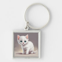 Pequeño gatito blanco adorable