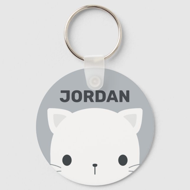 Llavero Pequeño gato con nombre personalizado (Anverso)