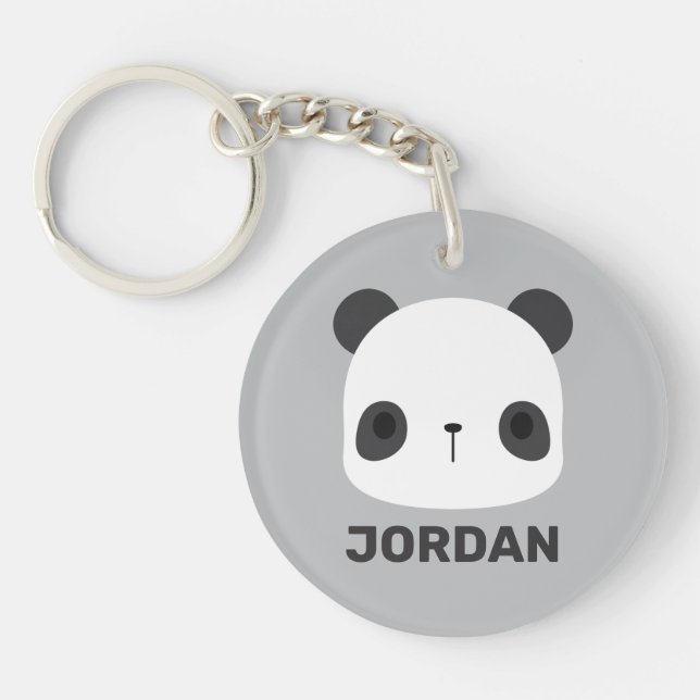 Llavero Pequeño oso oso panda con nombre personalizado (Frente)