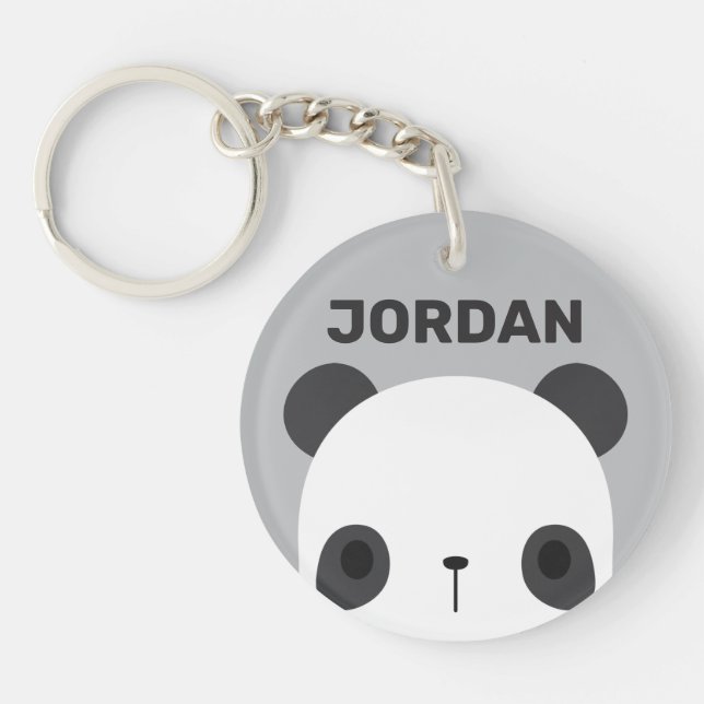 Llavero Pequeño oso oso panda con nombre personalizado (Frente)