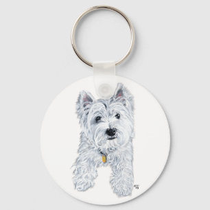 Llavero Pequeño Westie Curioso