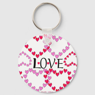 Llavero Pequeños corazones Amor Rojo Rosa