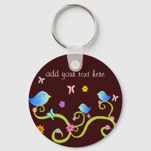 Llavero Pequeños pájaros azules