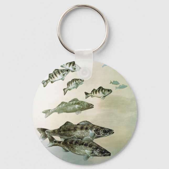 Llavero percha amarillo walleye y cadena de llaves pike (Anverso)