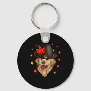 Llavero Peregrino Golden Retriever Dog Face Fall Vibes Gra