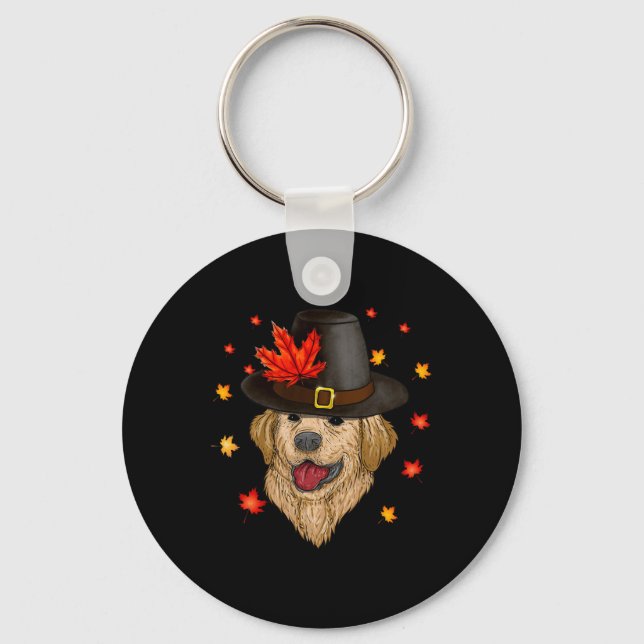 Llavero Peregrino Golden Retriever Dog Face Fall Vibes Gra (Anverso)