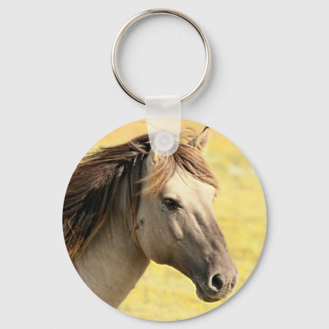 Llavero Perfil de caballo beige (Anverso)