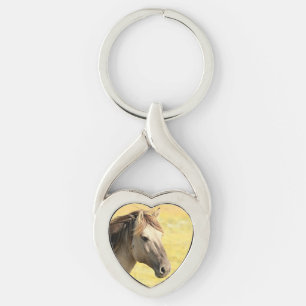 Llavero Perfil de caballo beige