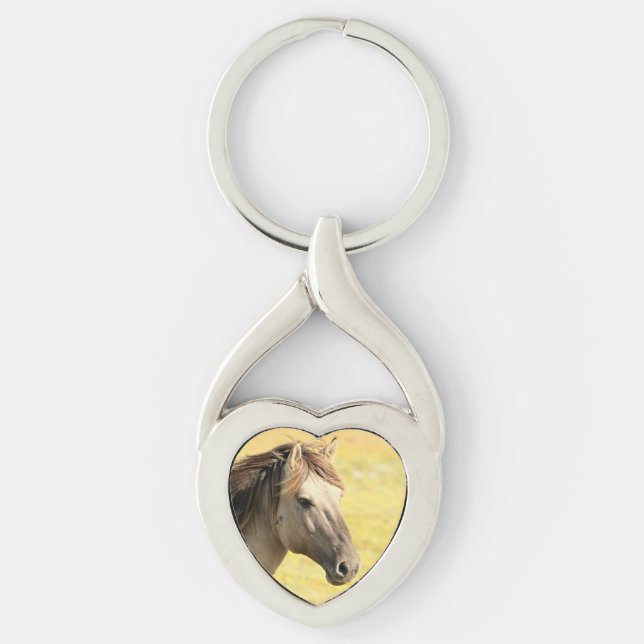 Llavero Perfil de caballo beige (Anverso)