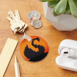 Llavero Perfil de cisne negro en la impresión brillante de