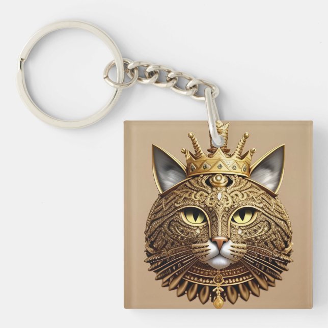 Llavero Perfil de gato regio (Frente)