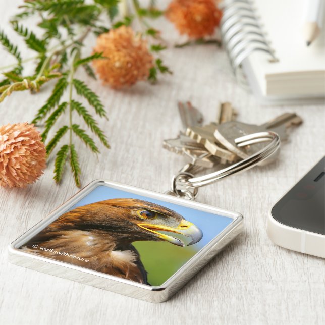 Llavero Perfil del joven raptor de águila dorada (Lado)