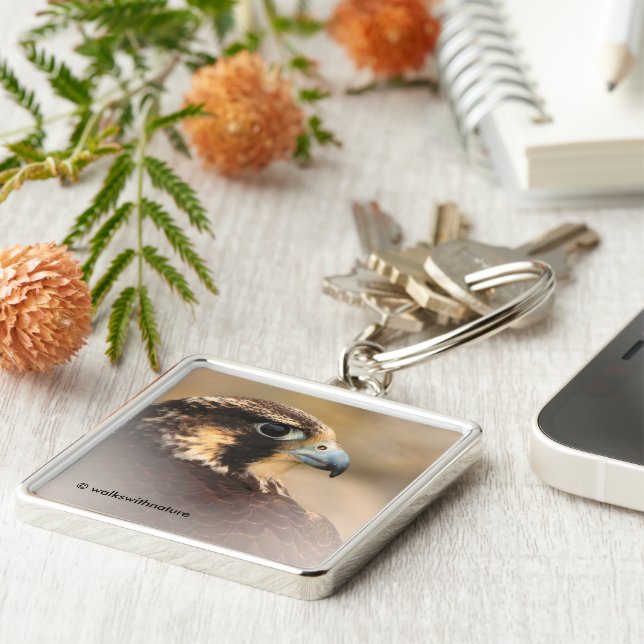 Llavero Perfil visto de un halcón peregrino (Lado)