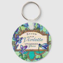 Perfume violeta francés vintage oro verde azulado 