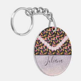 Llavero Perla rosa para la impresión de animales Cheetah