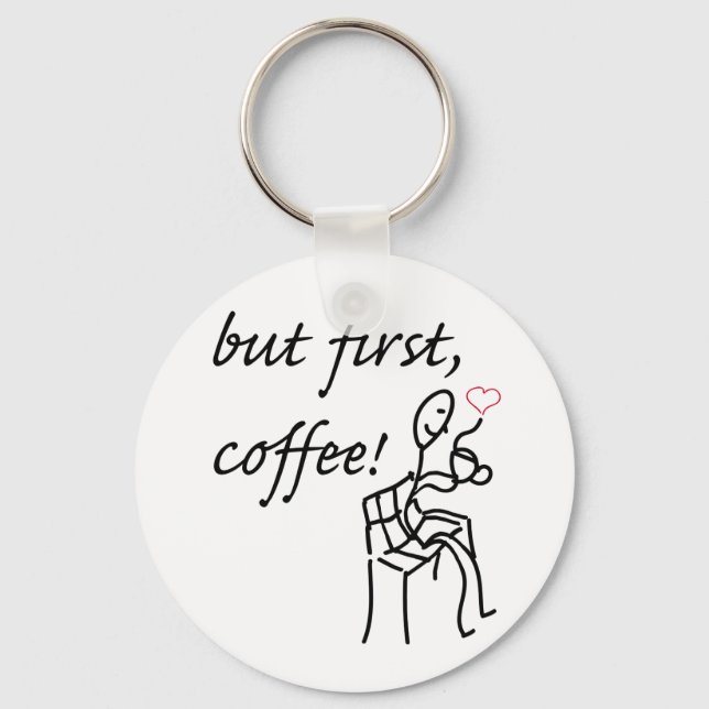 Llavero Pero primer café de 2.25" Keychain botón básico (Anverso)