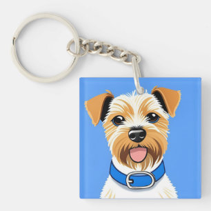 Llavero Perrito Adorable con Collar Azul