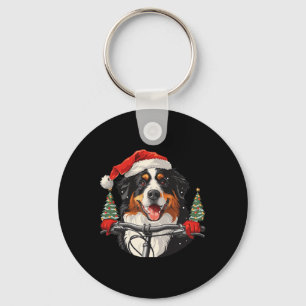 Llavero Perrito de montaña bernés de Navidad lindo montand