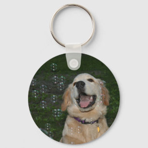 Llavero Perrito del golden retriever en burbujas