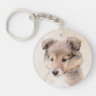 Llavero Perrito del perro pastor de Shetland que pinta