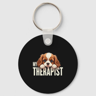Llavero Perrito Divertido Mi Terapeuta Cavalier King Charl