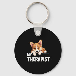 Llavero Perrito Divertido Mi Terapeuta Perro Corgi Galés