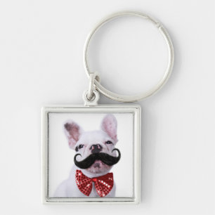 Llavero Perrito francés del bulldog con el bigote