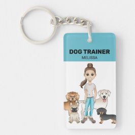 Llavero Perritos de Dibujos Animados Adorables Y Una Niña 