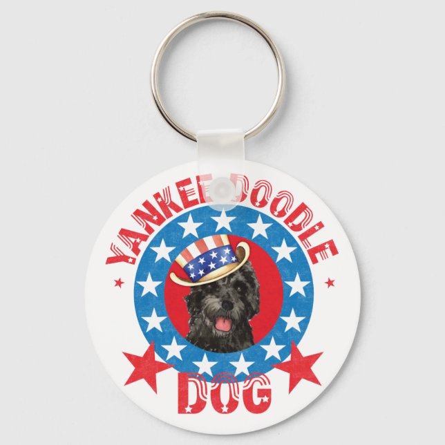 Llavero Perro acuático portugués patriótico (Anverso)