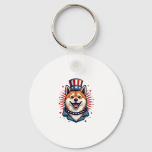 Llavero Perro Akita con Día de la Independencia