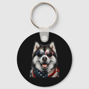 Llavero Perro Alaskan Malamute 4 De Julio Incependio Estad