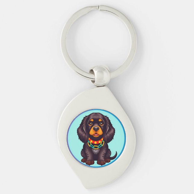 Llavero Perro Animado Adorable con Collar (Anverso)