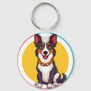 Llavero Perro animado lindo con collar