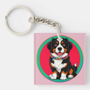 Llavero Perro animado lindo con collar